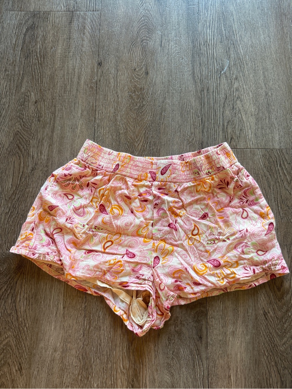 Zara Pink & Yellow Floral Athletic Shorts